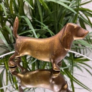 🐶Vintage🐶 Heavy Weight Brass Basset Hound Miniature Figurine